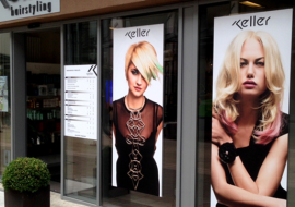 Keller Hair-Company – Schaufensterbeklebung